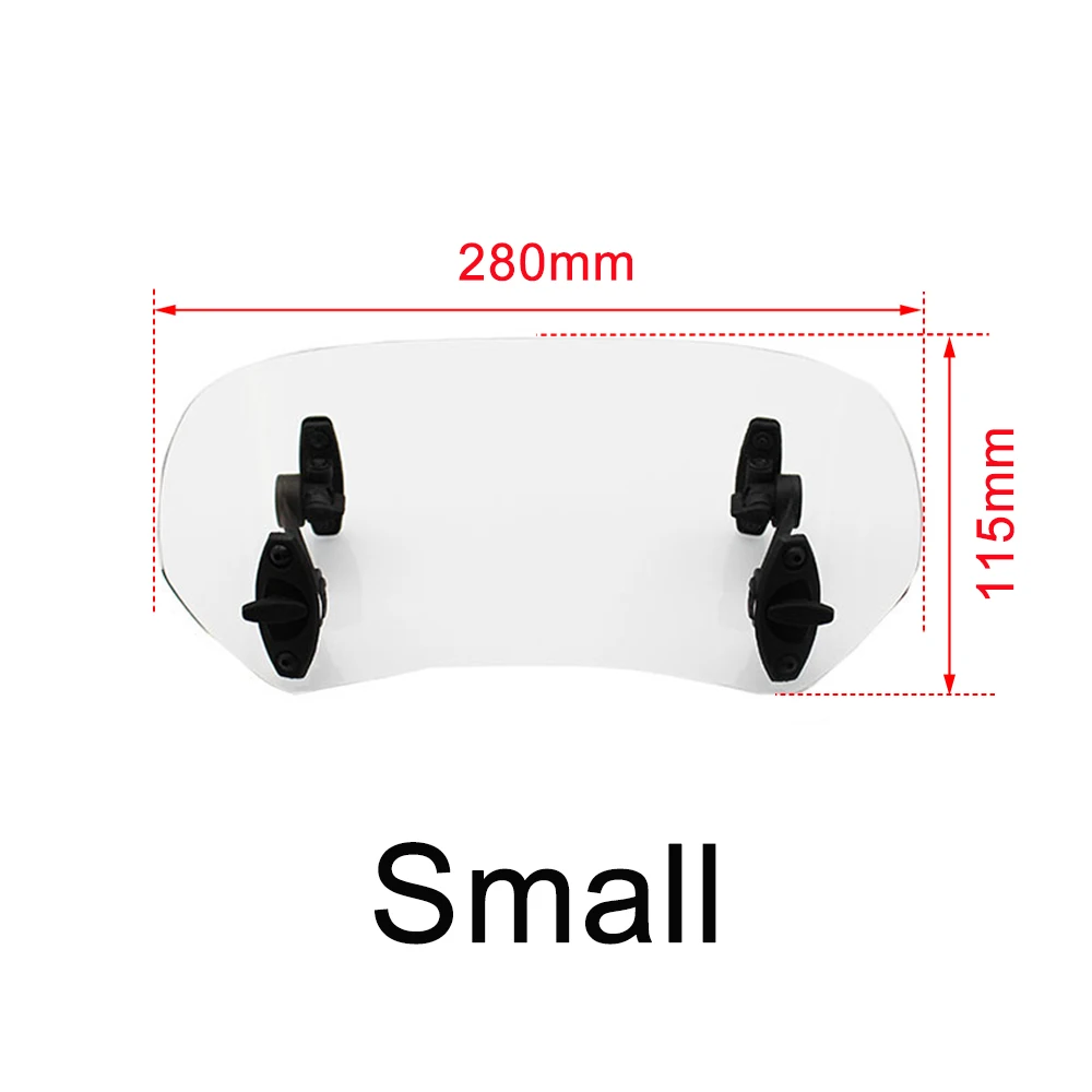 Universal Motorcycle Windshield Extension Adjustable Spoiler Clamp-On Windscreen Deflector For BMW KAWASAKI YAMAHA HONDA SUZUKI