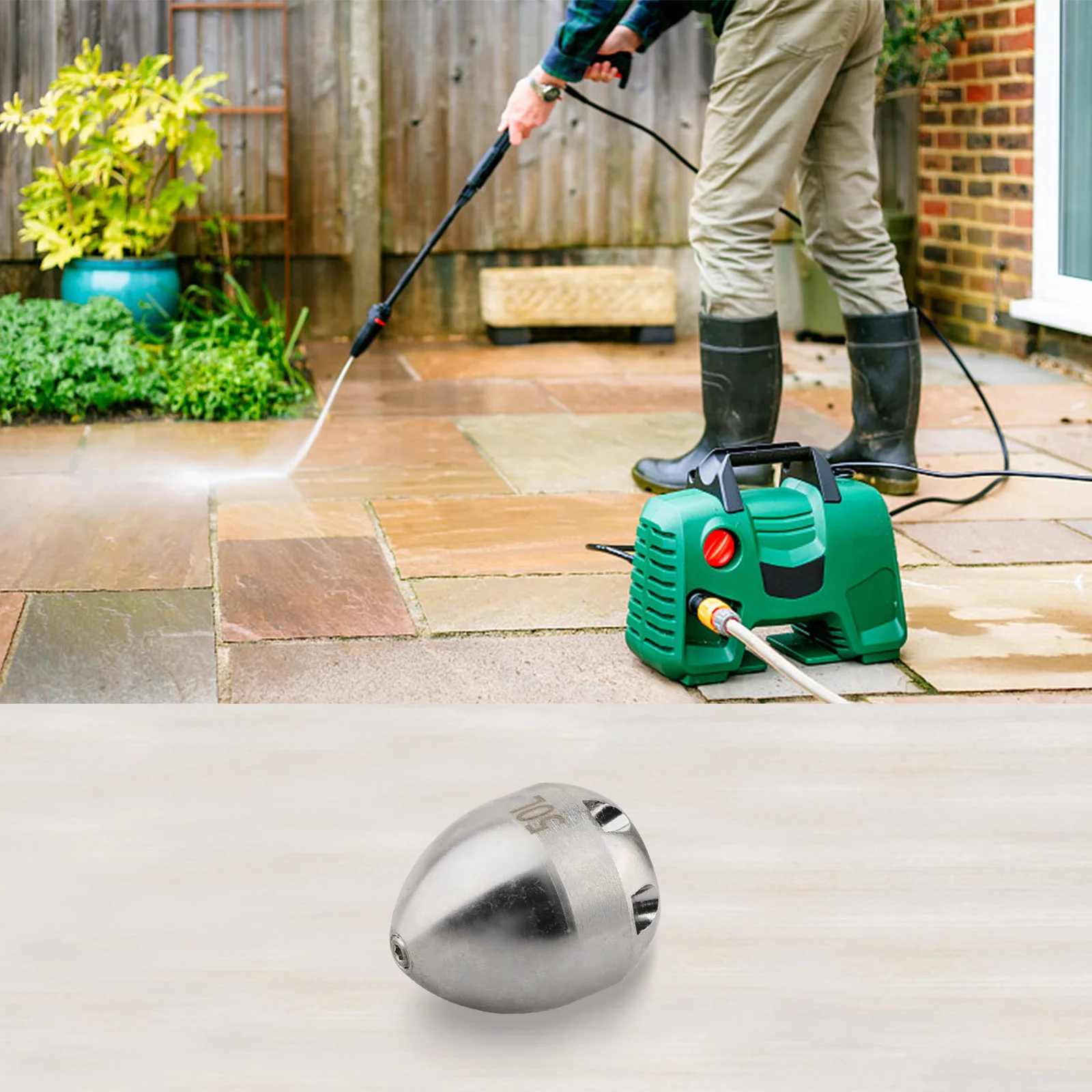 Mud Washing Nozzle Rotating Cleaning Nozzle 360-degree Head Rotation Effective Dirt Removal Front And Rear Spray Holes