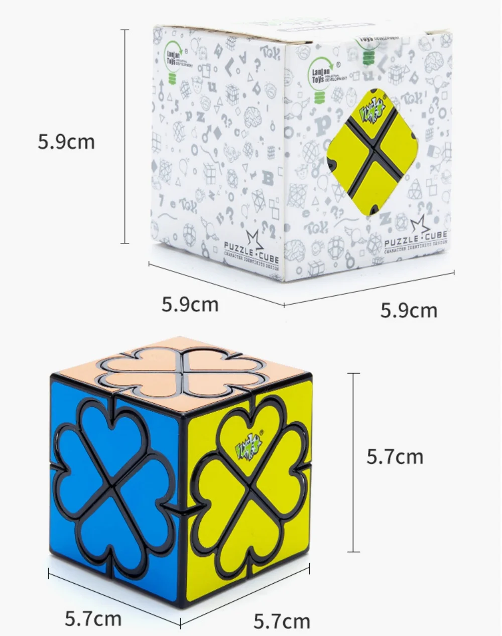 LanLan cubo mágico de corazón de 8 ejes, velocidad profesional, juguetes educativos