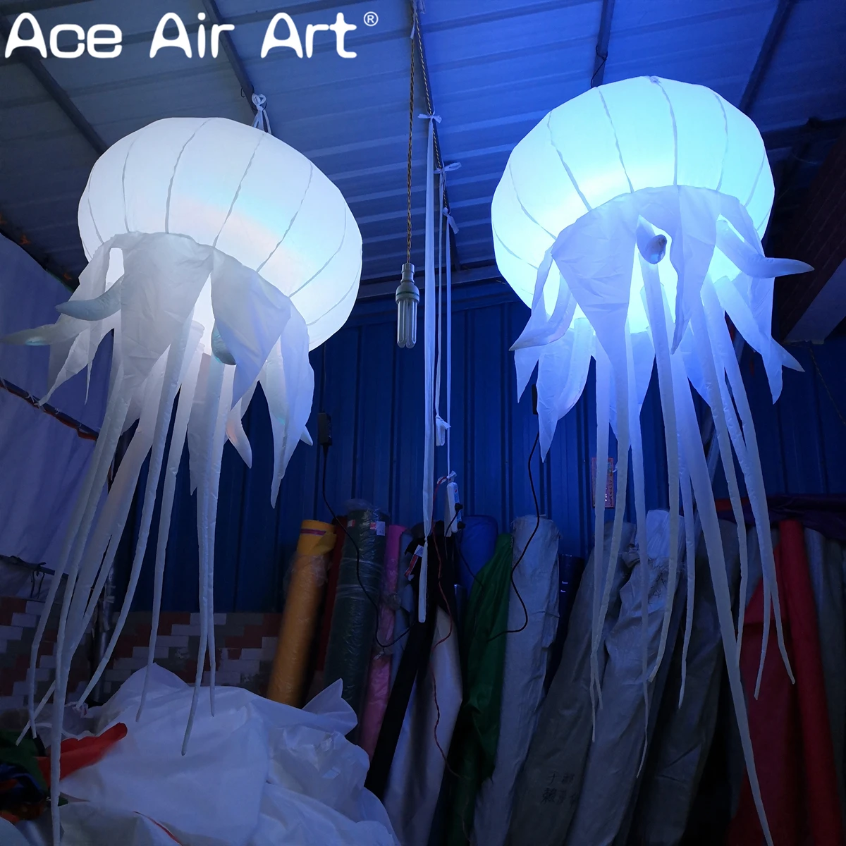 

Надувная медуза со светодиодной подсветкой - подвесной декор в подводном стиле, реквизит для вечеринок и коммерческих мероприятий с RGB-подсветкой