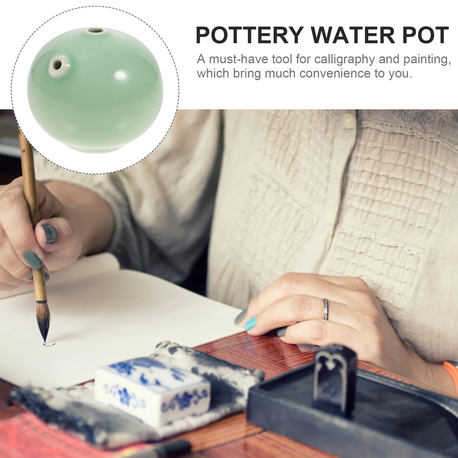 

Ceramic Ink Droplet Calligraphy Water Dropper Painting Water Container Chinese Calligraphy Ink Grinding Accessories