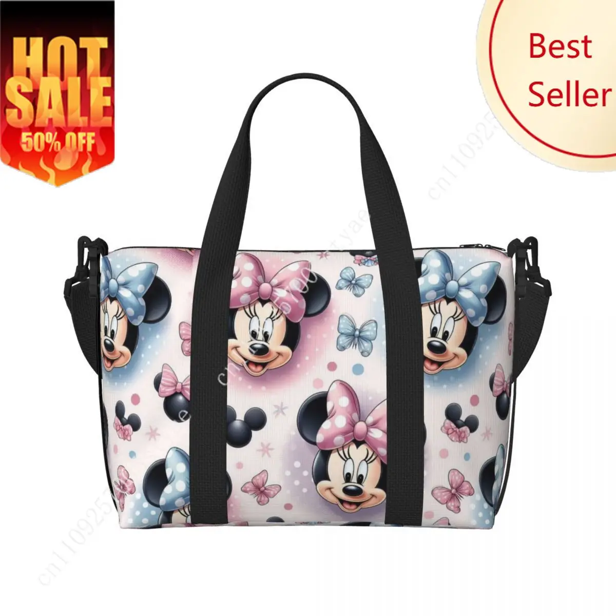 

Custom Mickey Mouse Tote Bag for Women Large Capacity Beach Gym Travel Bags