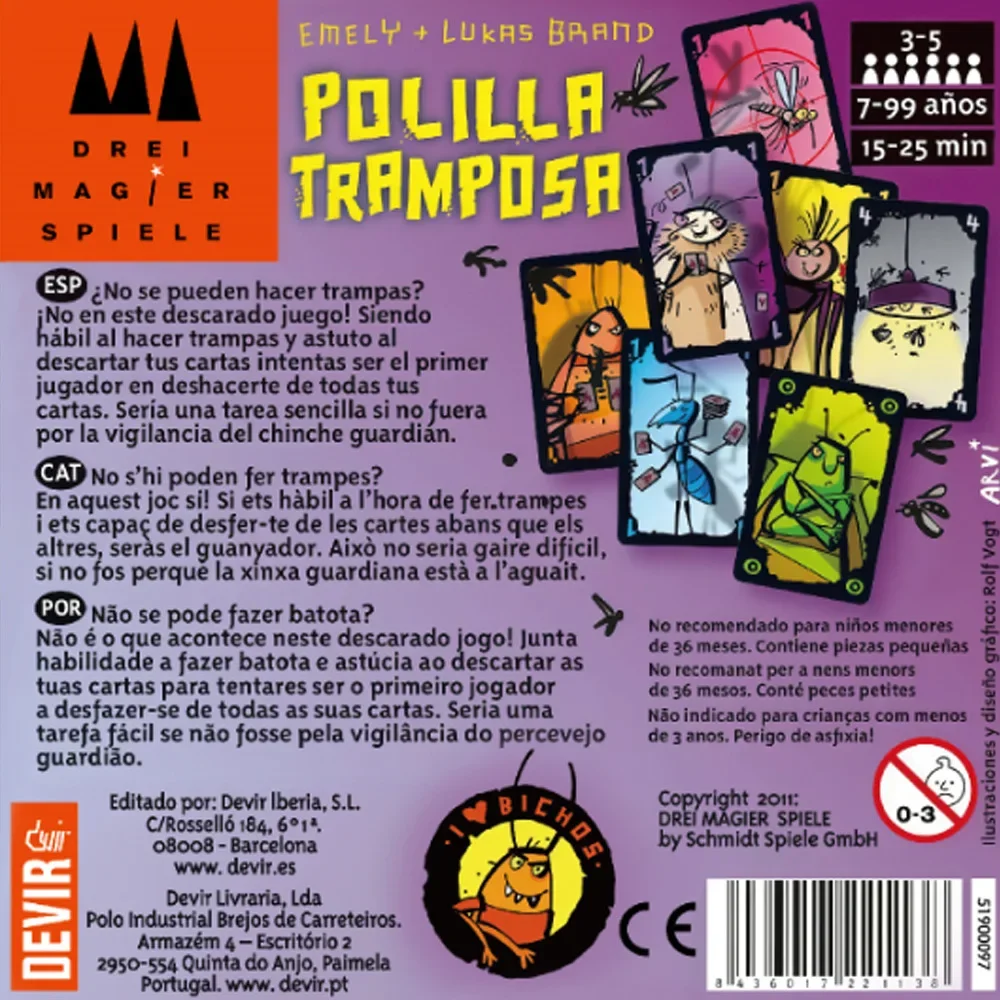 Spanish Polilla Tramposa Card Game Cheating Moth Board Deck Uego Cartas Game Strategy Board Family Game Toys For Party