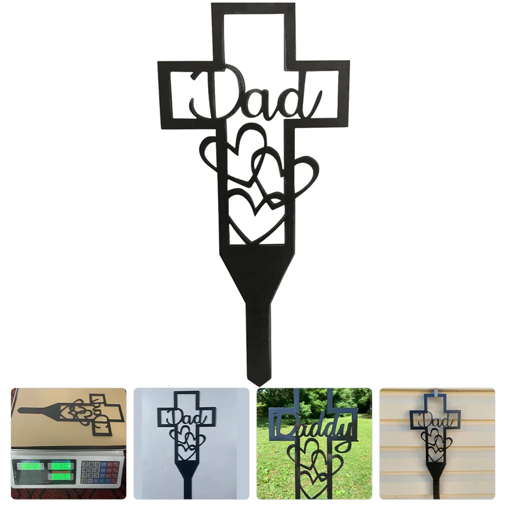 

Memorial Stone The Graveyard Metal Insert Decor Dad Plaque Garden Stake Decorations Creative Cemetery Lawn Ornament