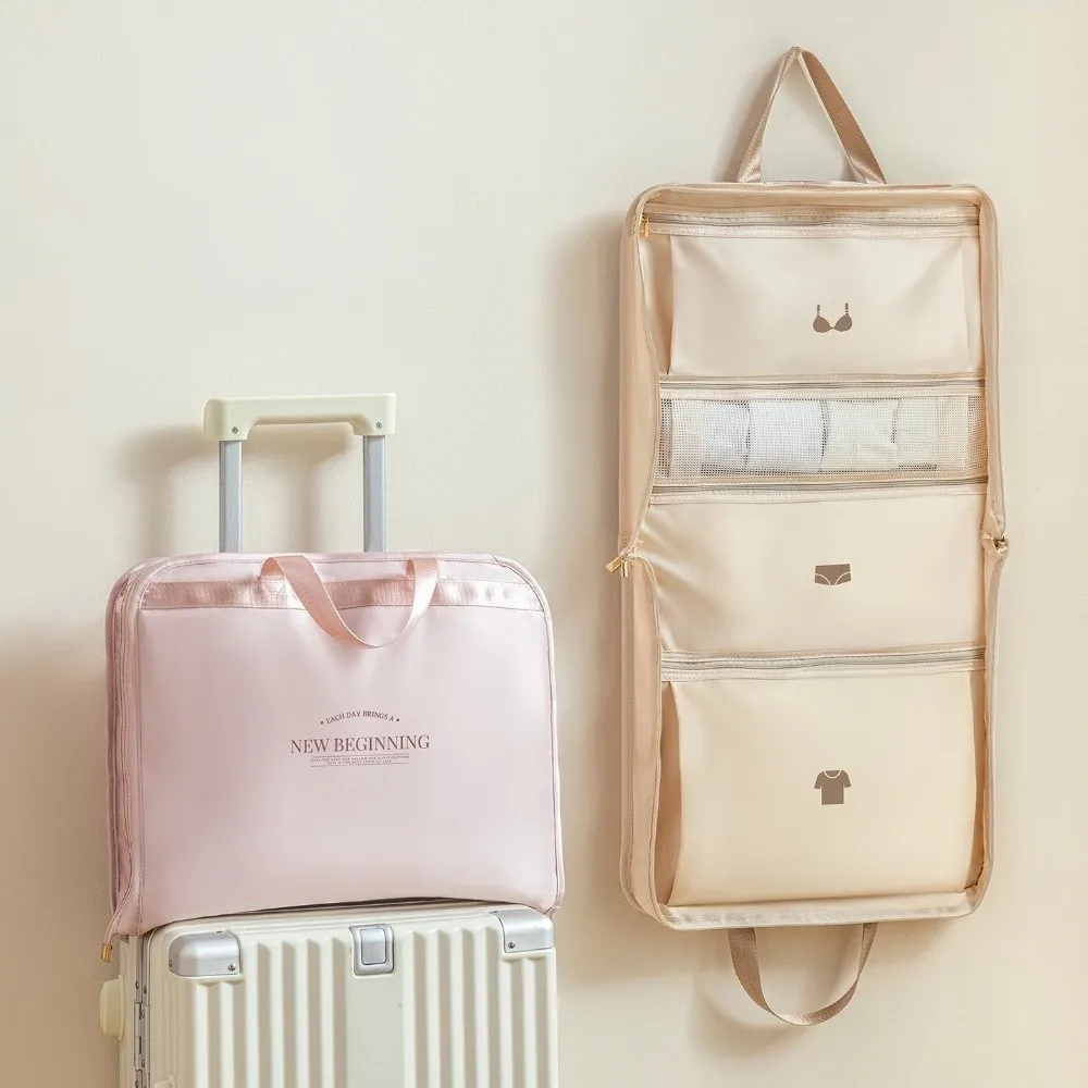 

Hangable Travel Hanging Storage Bag Foldable Large Capacity Clothes Packing Cubes Moisture-proof Washable Luggage Storage Bag