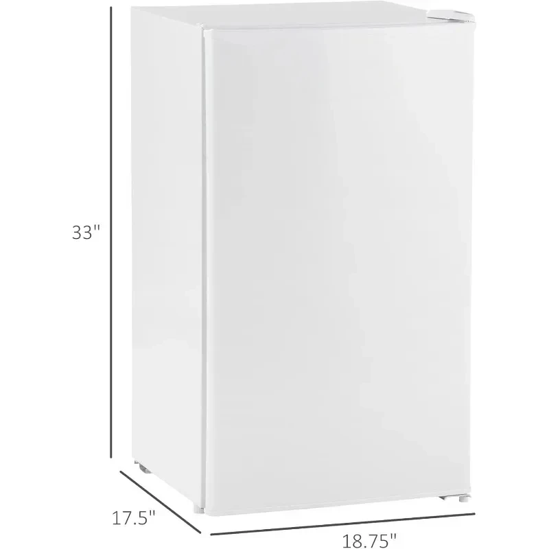 Mini Fridge with Freezer Compartment Single Door Compact Fridge with Adjustable Thermostat