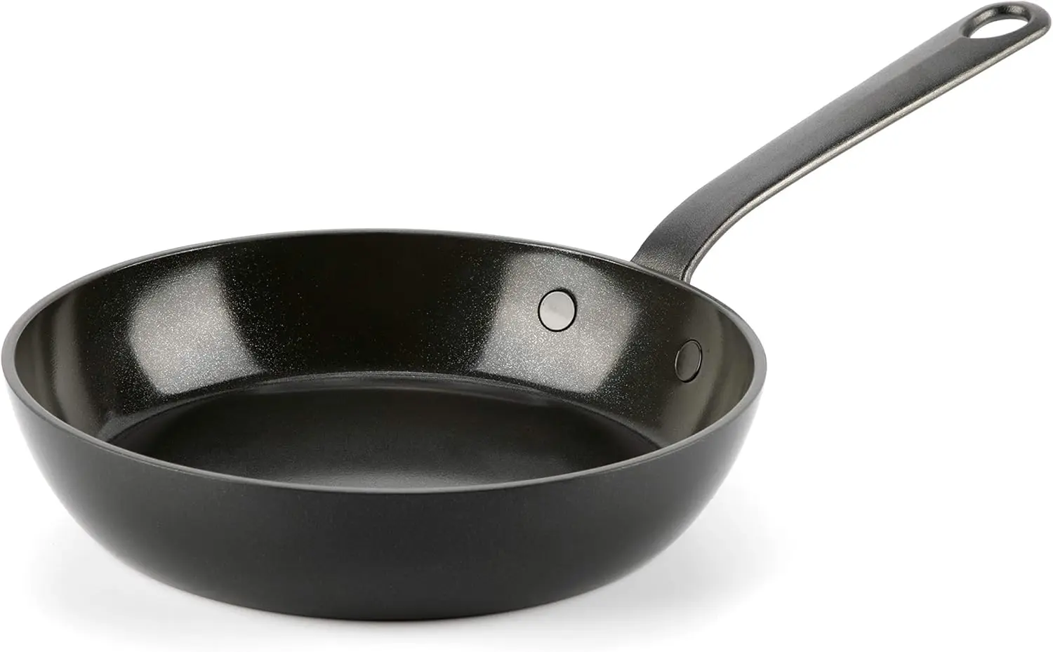 

Жесткая анодированная керамическая сковорода с антипригарным покрытием, 8 дюймов, индукционная, безопасная для духовки и посудомоечной машины, без PFAS, черная
