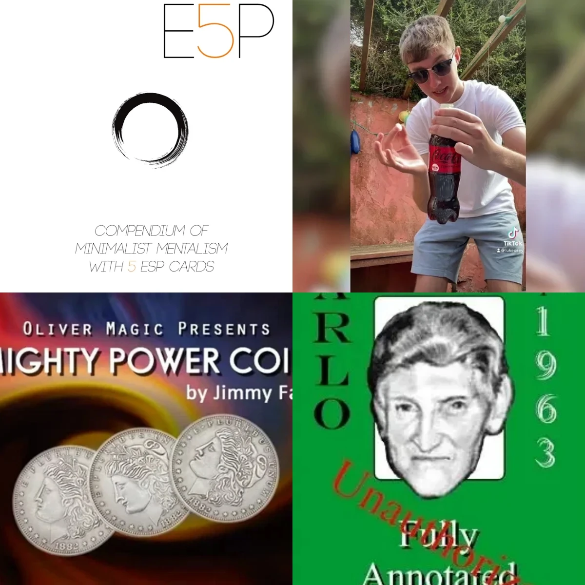 E5P by Pablo Amira，Mento in Coke By Luke Oseland，Mighty Power Coin BY Jimmy Fan，MINT 1963 Annotated - Edward Marlo-Magic Tricks