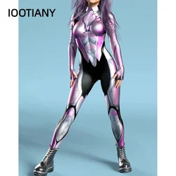 Schädel 3d Druck Catsuit Frau Front Reiß verschluss Overall Zentai Bodysuit Spiel Party Kostüm weibliche Cosplay Outfit Monos Mujer