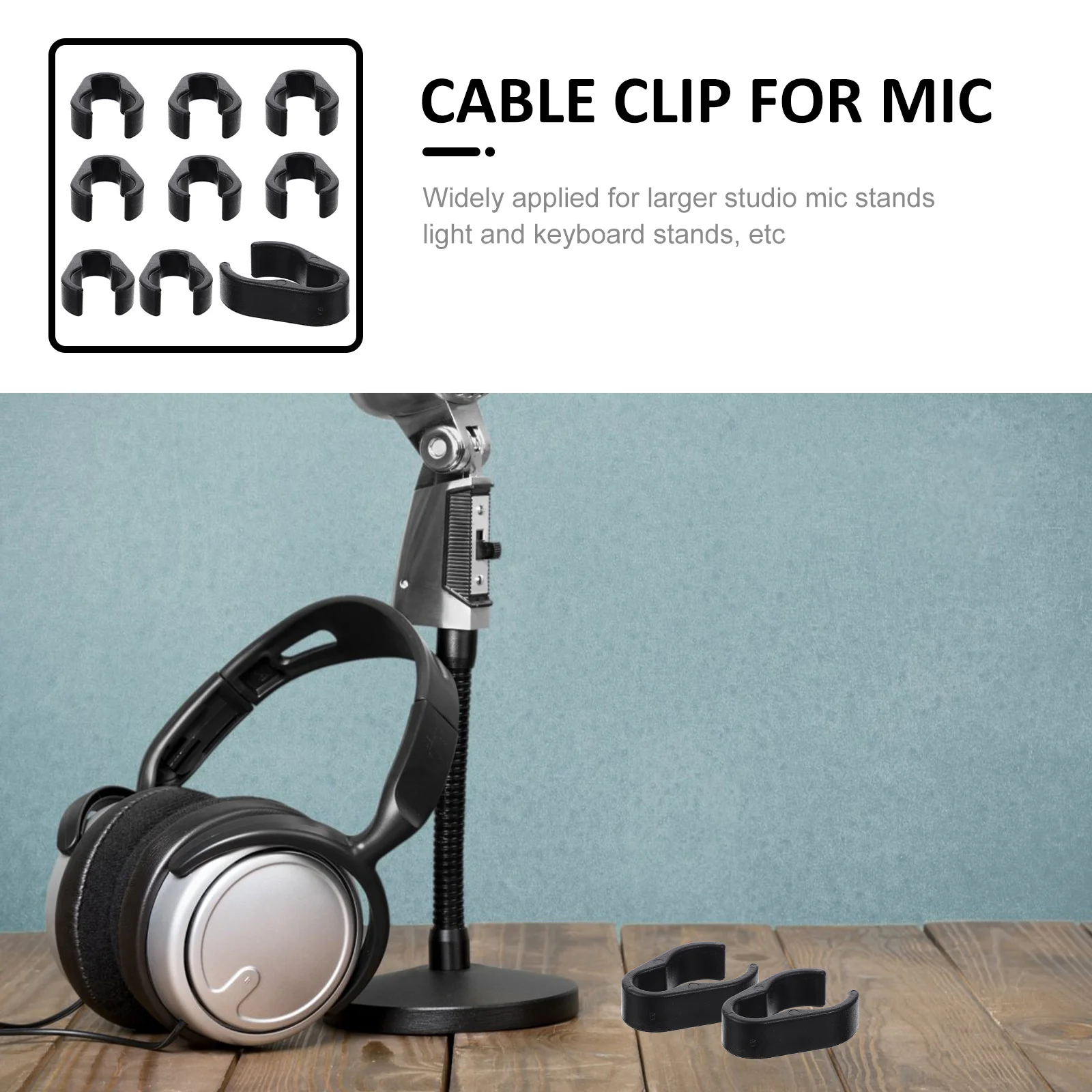 

10 Pcs Microphone Bracket Accessories Cables Holder Clips Clamp Expansion for Stands