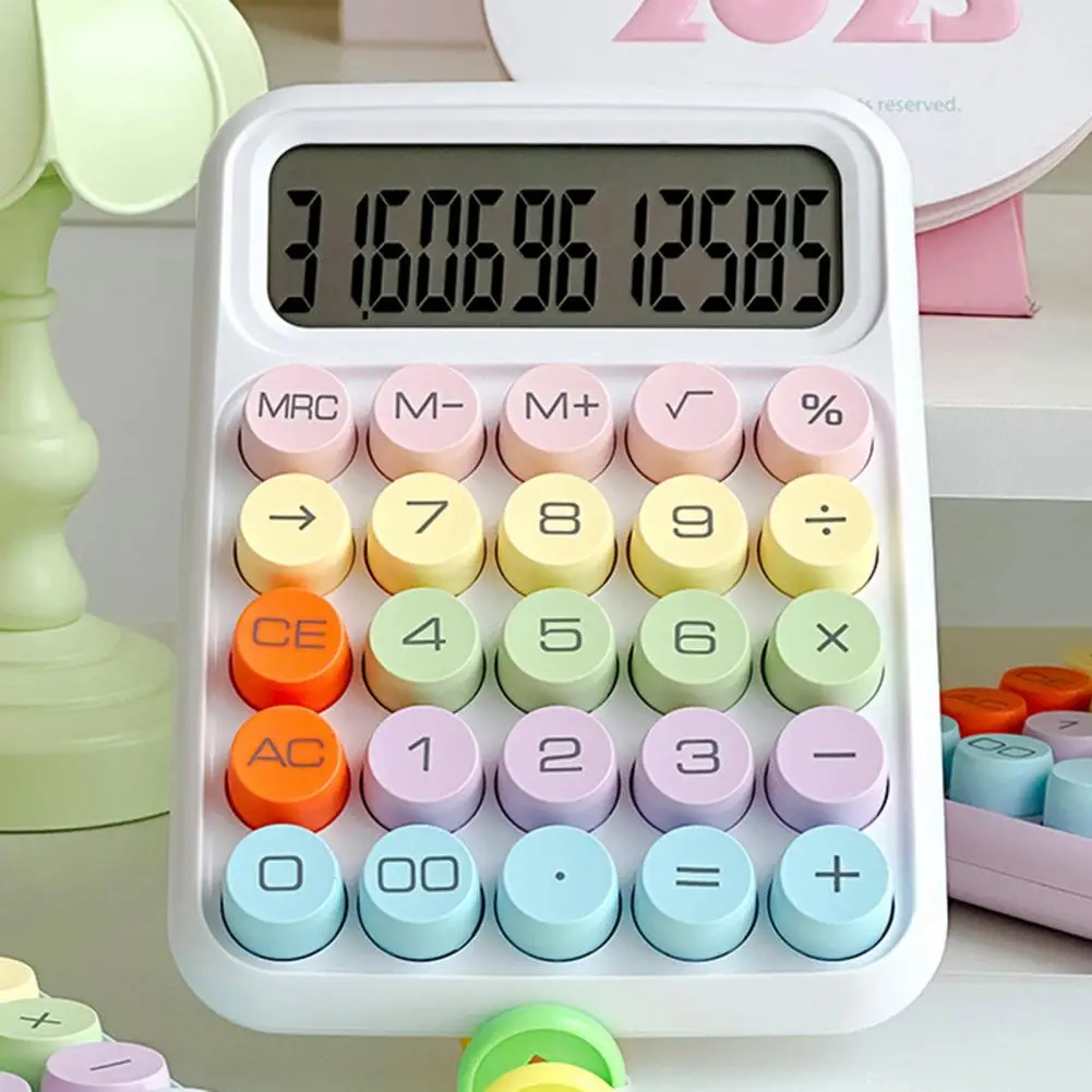 Cute Animal Desktop Calculator Large Display 12 Digit Precise Contrasting Color Women Girls Calculator Office School