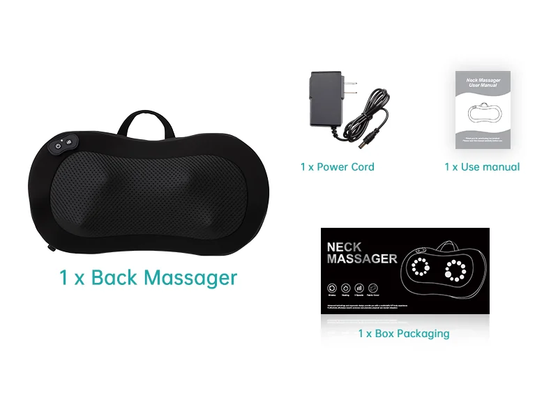 LEERCON Shiatsu Back Massager for Deep Tissue, Cordless Portable Back And Neck Massager with Heat, 3D Kneading Lower Back Electric Massage Pillow, Suitable for Men And Women.
