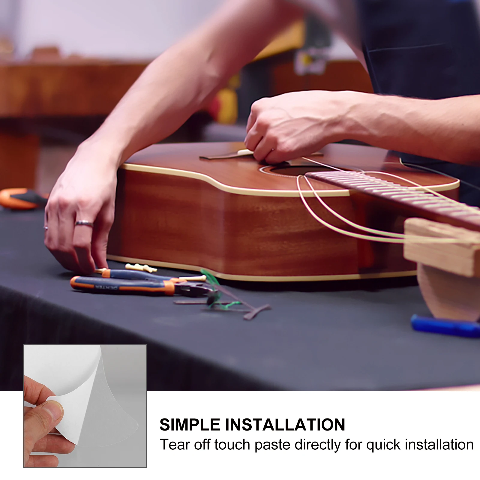 

6pcs Guitar Self-Adhesive Anti- Plate For Electric Ukulele Folk Guitar Acoustic Parts Accessories