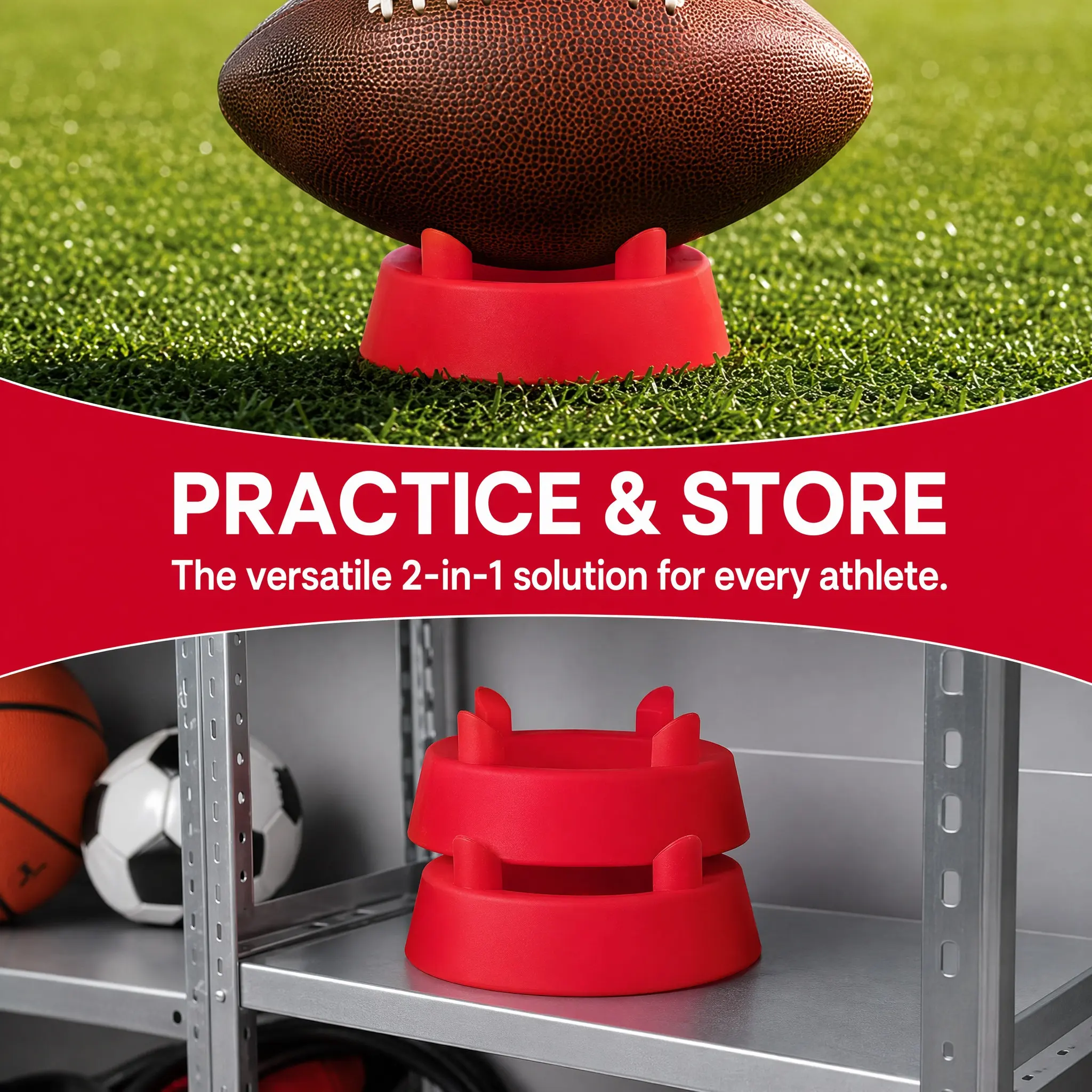 2Pcs Multifunctional Ball Stand for Soccer Football Rugby Balls Display Storage Organizer Stable Four Corner Base Sports Ball