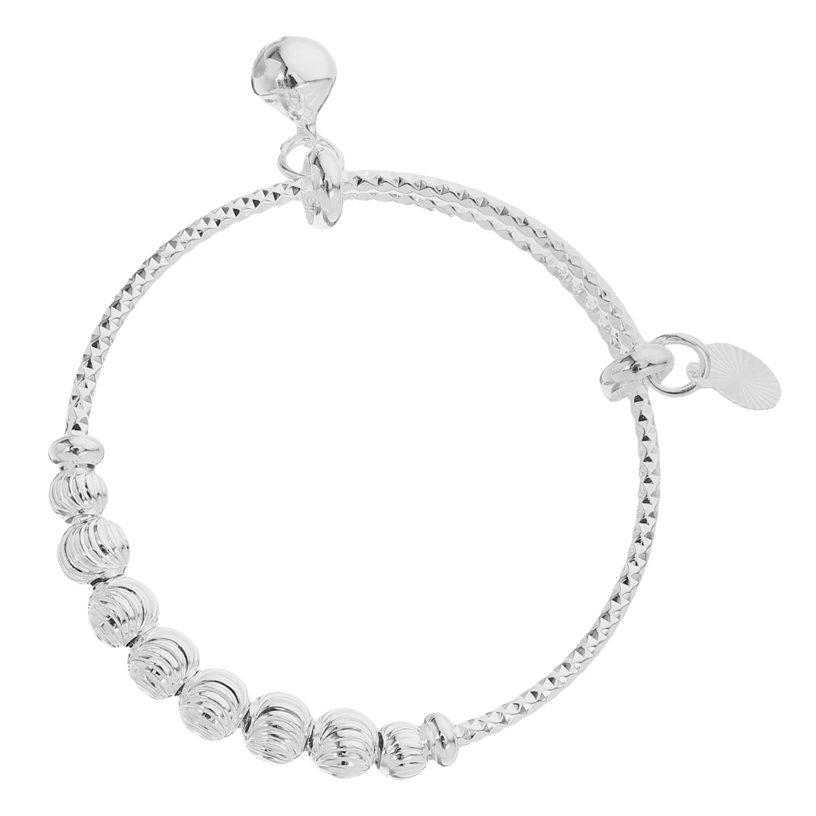 الفضة الطفل سوار قابل للتعديل الرضع الإسورة مجوهرات للفتيات حديثي الولادة عيد الميلاد هدية عيد ميلاد طفل جرس الإسورة التبعي #1