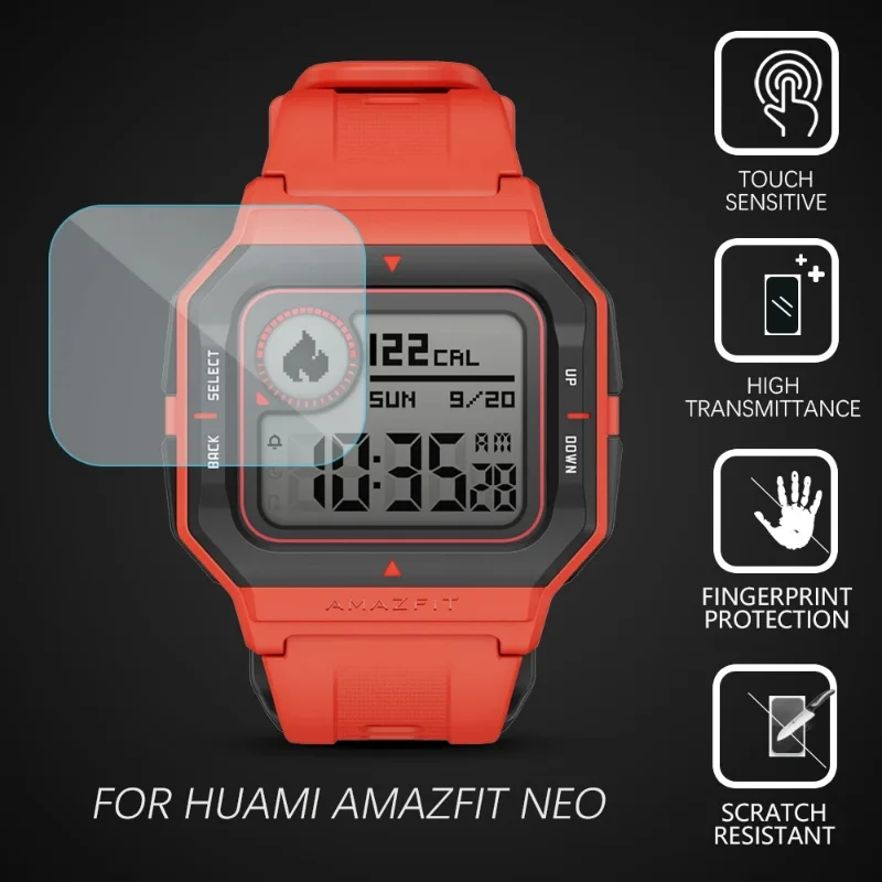 10/1Pcs Tempered Glass Screen Protector for Huami Amazfit Neo Smart Watch Explosion-proof Anti-Scratch 9H HD Transparent Film