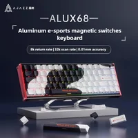 AJAZZ ALUX68 Teclado mecánico totalmente de aluminio personalizado con eje magnético con cable, teclado para juegos de baja latencia intercambiable en caliente con tecla completa