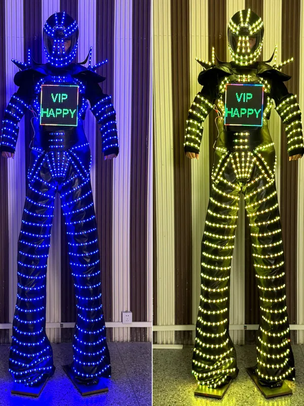Luminous clothing Stilt robot programming clothing Colorful light clothing Night bar performance suit