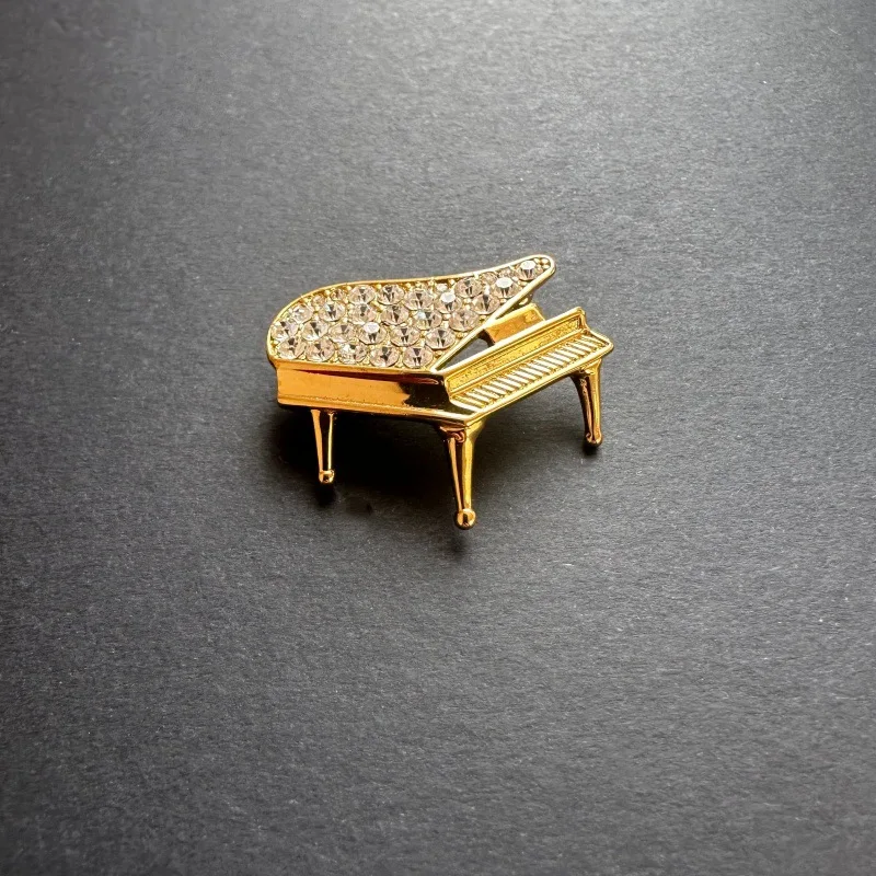 VKVVA Fashion Jewelry Rhinestone Crystal Grand Piano Music Brooch Pendant for Women Birthday Gifts, Unique Gift