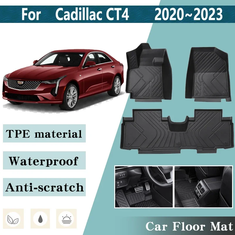 

LHD Car Floor Mat for Cadillac CT4 Accessories 2020 2021 2022 2023 Car Foot Panel Liner Carpet Pads Waterproof Mats Accessories