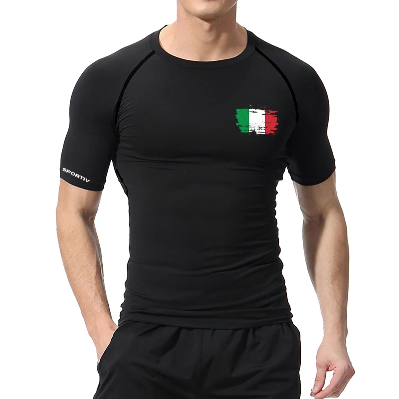 Flag Graphic Athletic Quick Dry Tshirts for Men Gym Workout Running Baselayers Undershirts Patriotic Tees Tops Compression Shirt