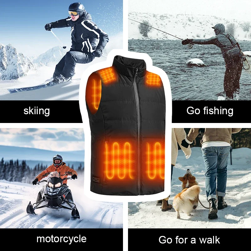 Verwarmde Jassen Usb Elektrisch Verwarmd Vest Heren Kleding Verwarmingsvest Tactische Verwarmde Jas Bodywarmer Motorfiets Camping Ski