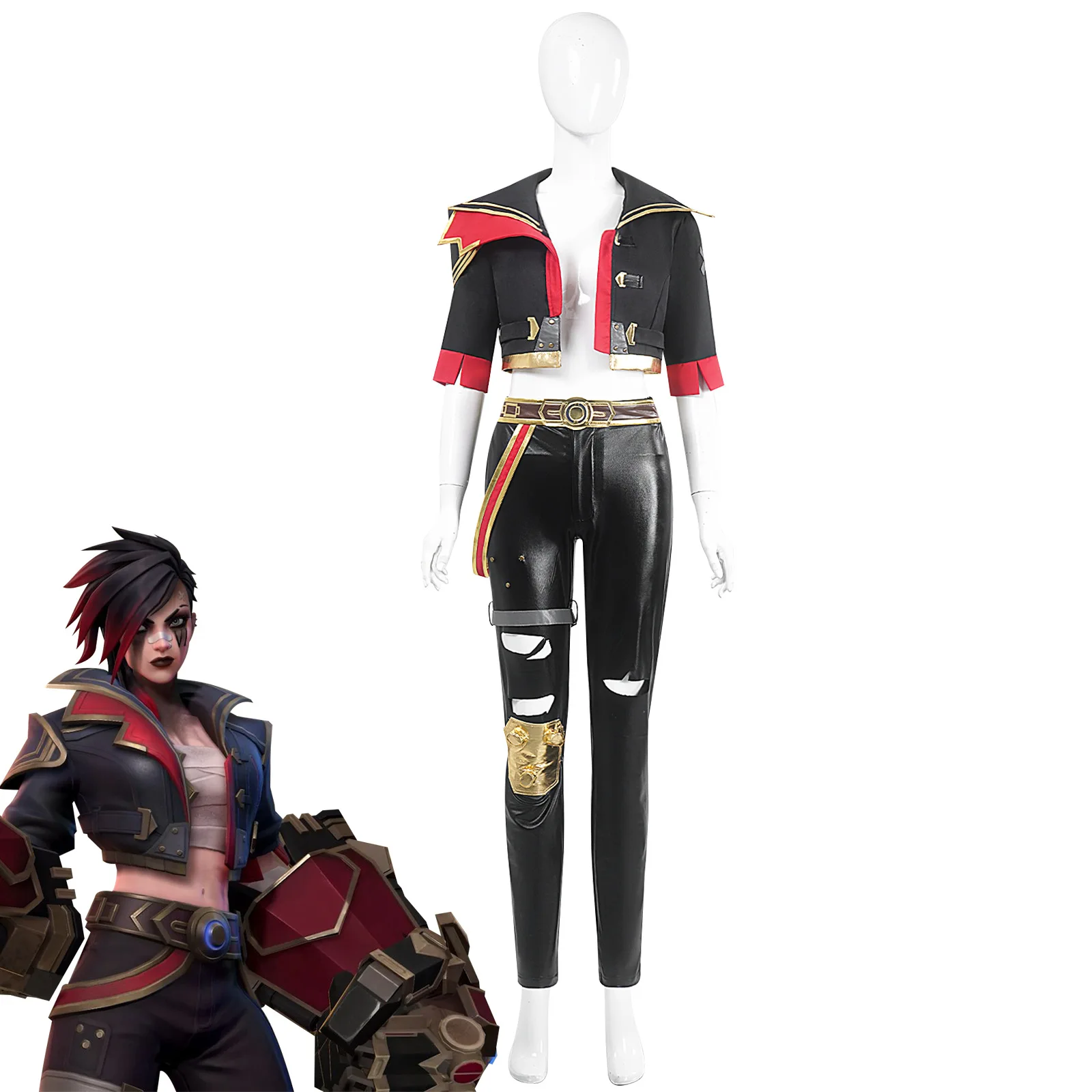 

League Of Legends: Double City Battle 2 Cosplay Server - Vi The Enforcer Of Piltover Game Character Performance Costume Cosplay