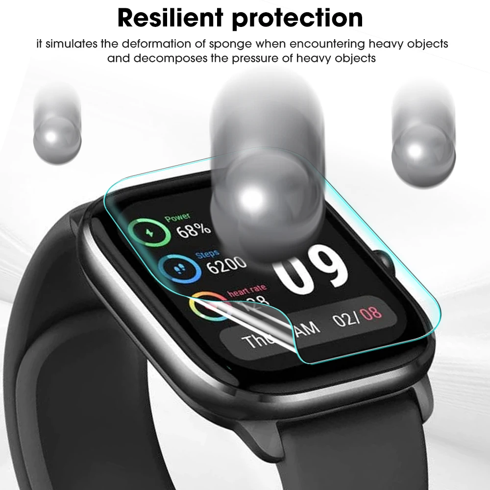 Full Coverage Screen Protectors For Xiaomi Band 8 Active Smartwatch Clear Anti-scratch Hydrogel Films For Miband 8 Active