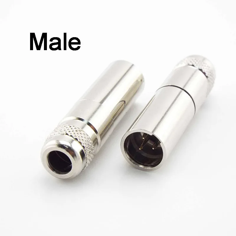Mini XLR 3Pin Male Female Connector Panel Chassis Socket Screw Mount Small Plug XLR Microphone MIC Audio Adapter E2