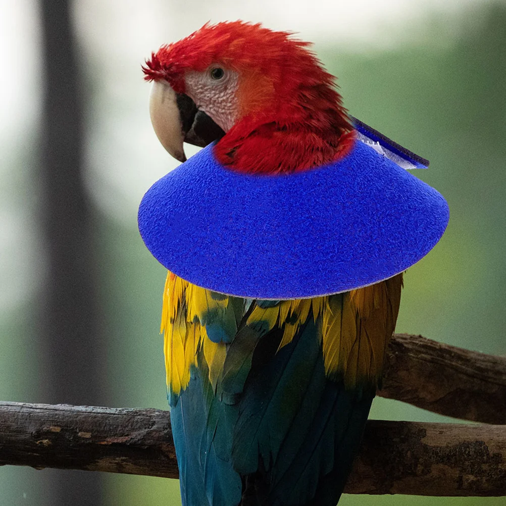 

Bird Neck Cone Elizabeth Circle Anti biting Blue Parrot Protective Collar Bite Resistant Easy Microfiber Pet Bird Health
