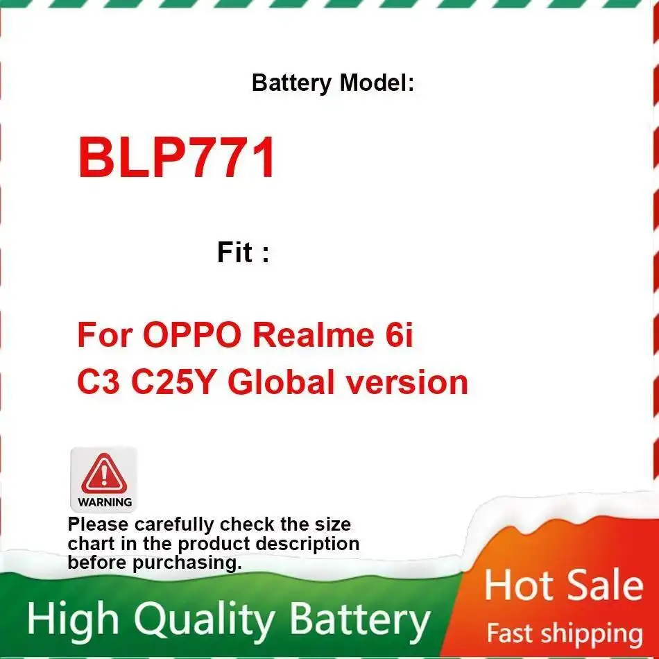 

Для Oppo Realme 6I C3 C25Y глобальная версия безопасный и надежный аккумулятор для мобильного телефона 5000 мАч BLP771