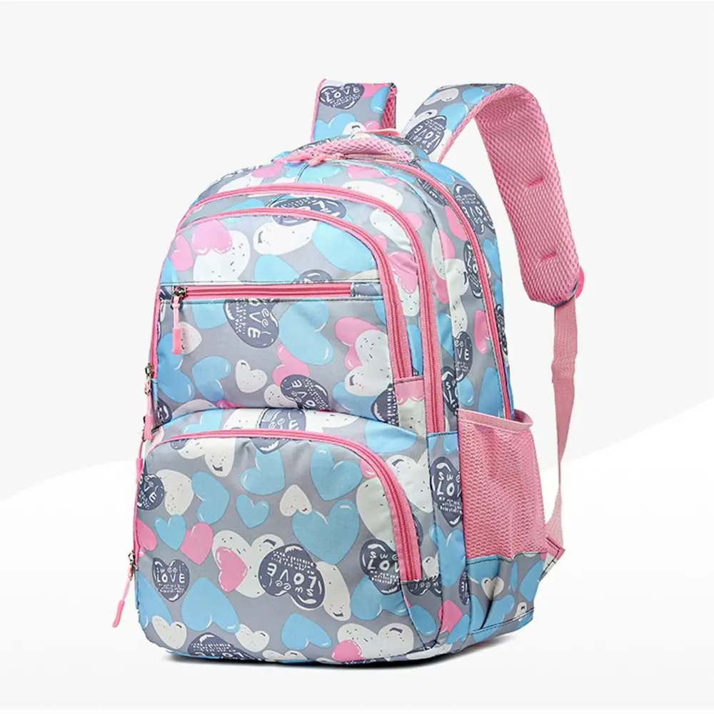 Sac à dos étanche et léger pour enfants, sacs d'école mignons, sacs de voyage décontractés pour étudiants, imprimé cœur, portable