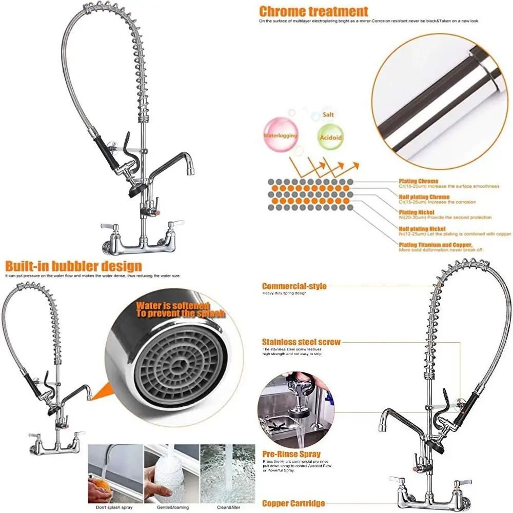 

MSTJRY Настенный смеситель для предварительного ополаскивания с регулируемым поворотным изливом и распылителем для предварительного ополаскивания