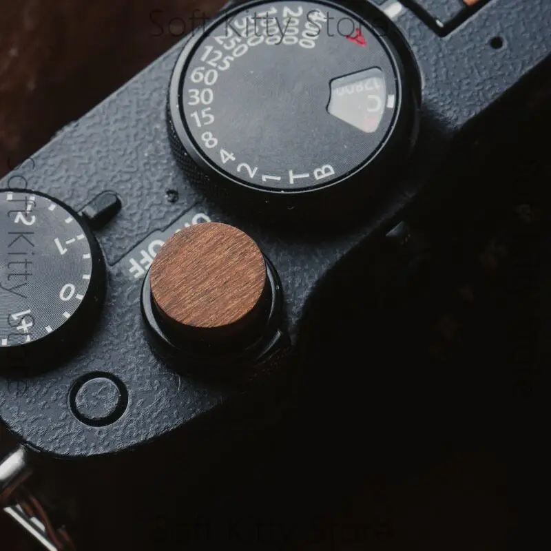Suitable for Fuji Universal Vintage Wooden Shutter, Flat Button Hot Shoe Cover Set