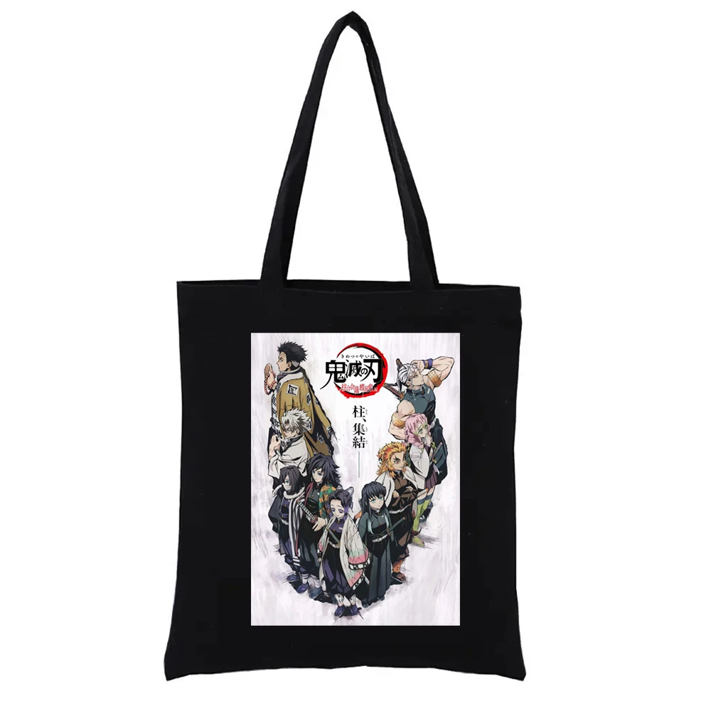 Demon Slayer Graphic Tote Bag Demon Slayer Print Shoppong Bags Fashion Funny Women's Handbags Totebag Casual Totes Shopper Eco