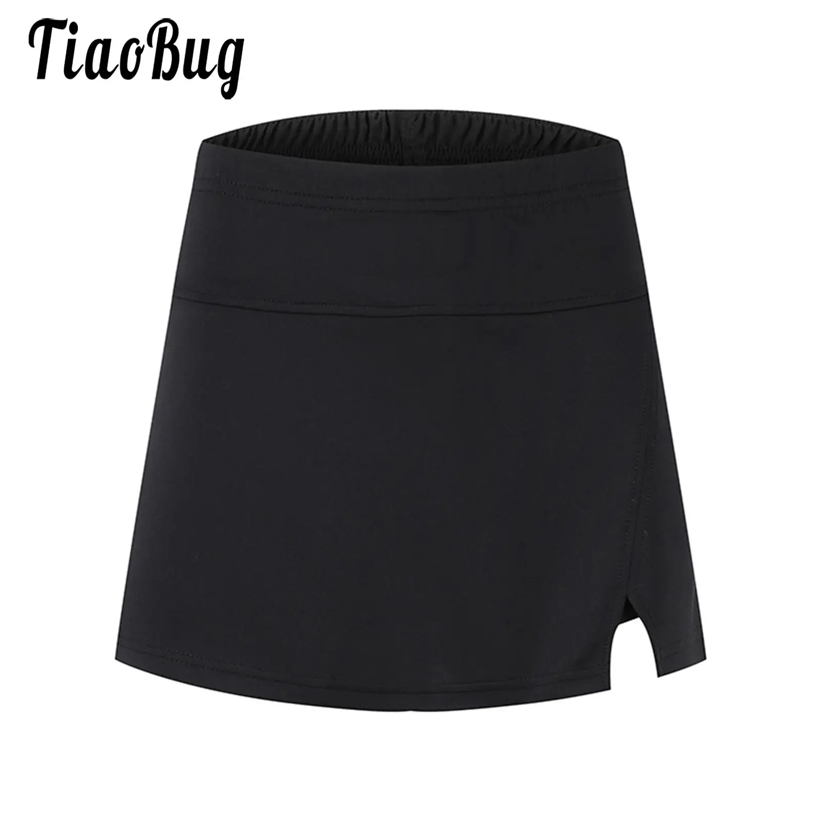 

Girls Tennis Skirts with Attached Shorts for Kids Sports Active Golf Badminton Skirts Solid Color Casual Sport Miniskirt 4-13Y