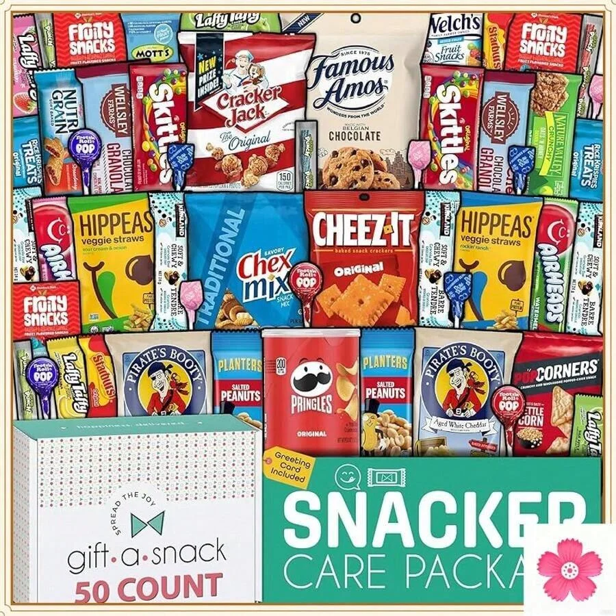 Paquete de Aperitivos Sorpresa Encantador, Ideal para Reuniones Festivas y Regalos.
