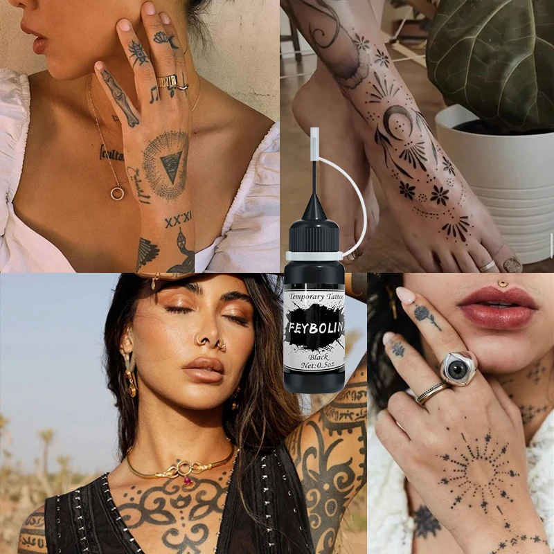 

Henna Tattoo Paste,Long-lasting Waterproof Tattoo Cream Juice Mixed Color Temporary Tattoo Gel Body Art for Nightlife,Festival