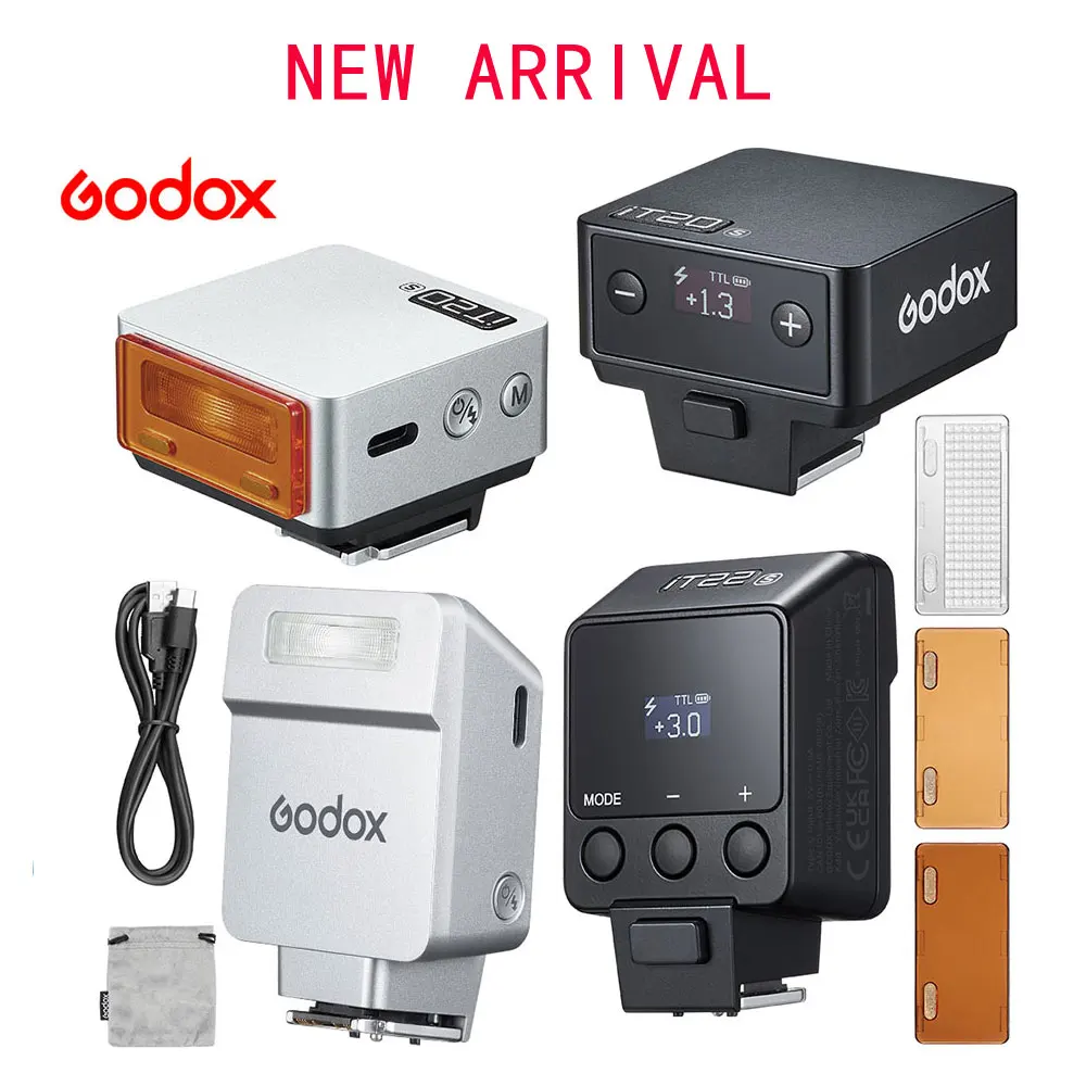 Godox iT20 iT22 TTL Mini Flash C/N/S/F/O فلاش مدمج مثبت على الكاميرا لسوني لكانون نيكون فوجي أوليمبوس باناسونيك