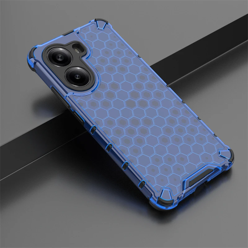 Transparent Phone Case For Xiaomi Poco X7 Pro Anti-knock Honeycomb Armor Back Case For Poco X7 Pro 5G Cover For Poco X7 Pro Case