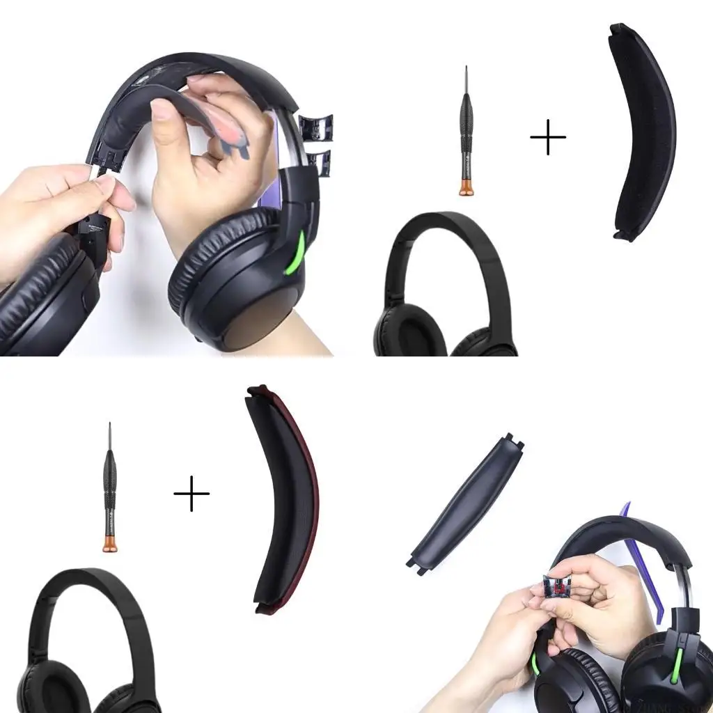 

E56B Replacement Headband Cushion With Screwdriver For QC35/35II Headphones Comfortable Protein Leather Headbeam Pad