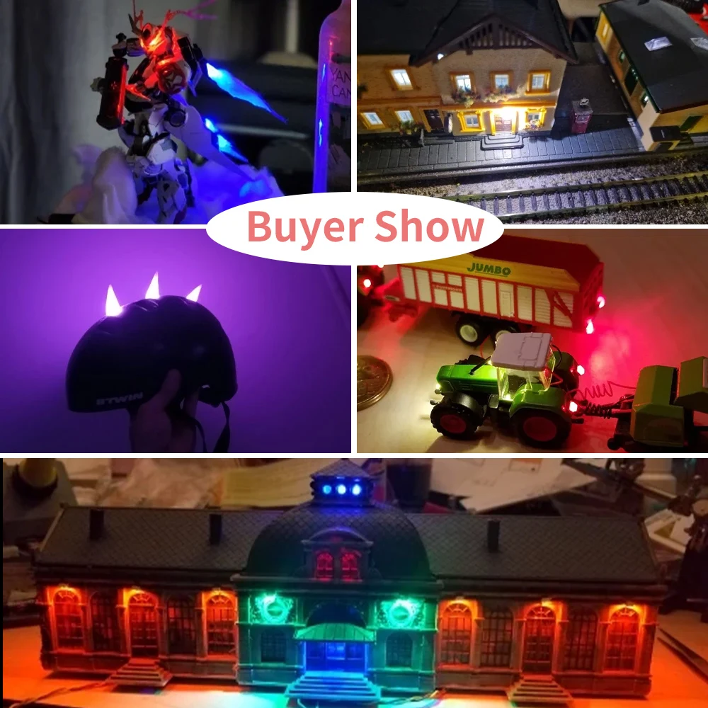 10Pcs/Lot Model 0402 0603 SMD LED Wired Chip Micro Led Pre-Soldered Lamp Railway Model 30cm 3V DIY Model Kit For Gundam Scenes