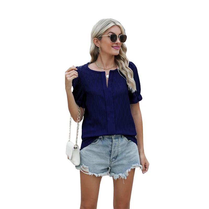 بلوزات على الموضة النسائية بلوزات بأكمام منتفخة لطيفة للنساء ملابس غير رسمية للربيع والصيف لعام 2025