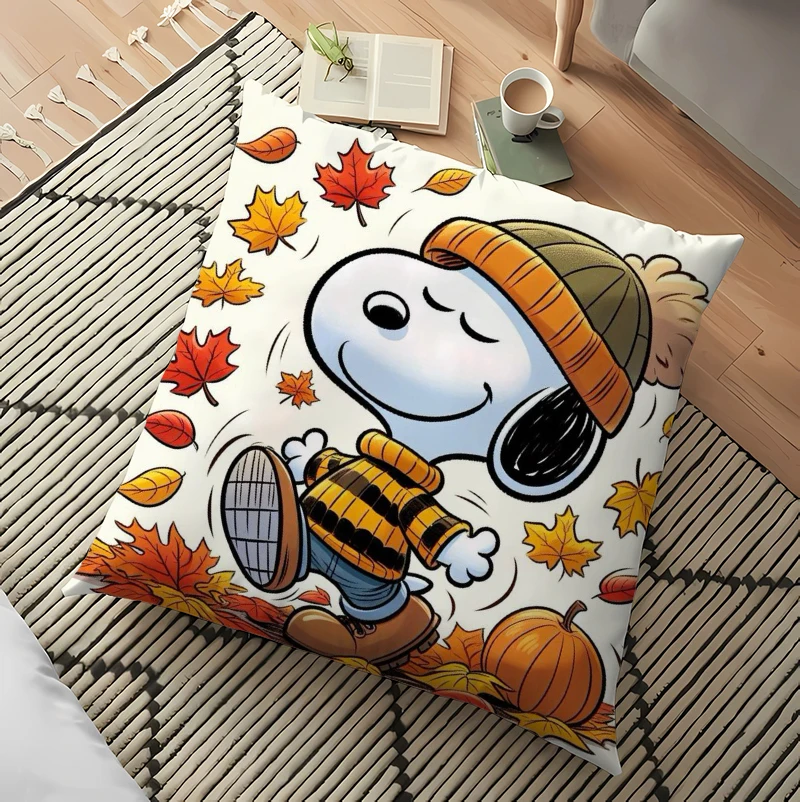 Snoopy Poszewka na poduszkę Jesienny wystrój Śliczny nadruk z kreskówki Poszewka na poduszkę na krzesło samochodowe Poszewka na poduszkę Sofa Dekoracja pokoju dziecięcego Poszewka na poduszkę