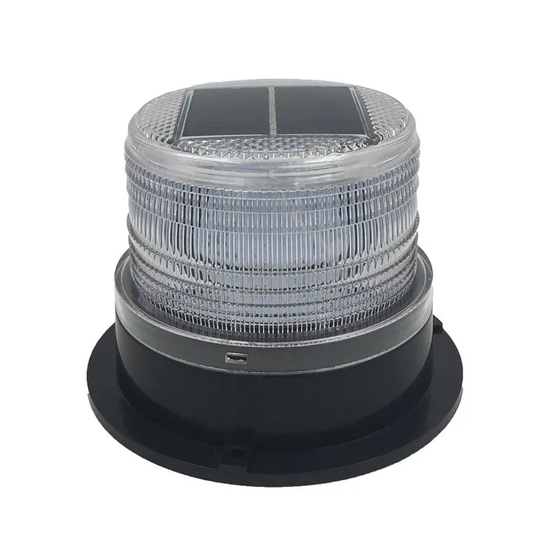 Solar Powered Strobe Warning Light Roof Suction Mount Flashing Beacon For Vehicle Night Safety Caution Alert Lamp