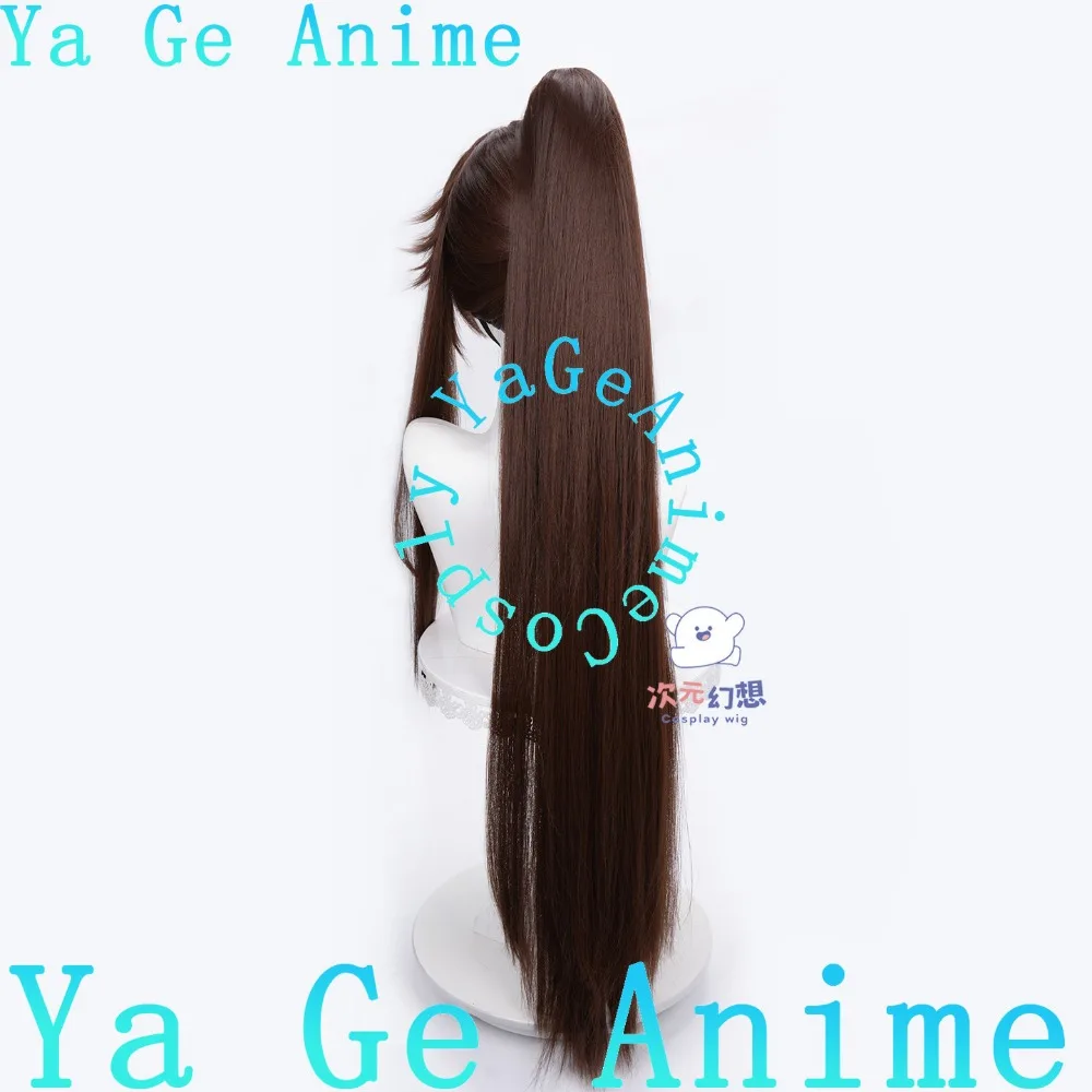 Honor of Kings Li Xiaoyao Dongfang Yao Dark Brown Cosplay Wig with Clip Ponytail - Sword Hero Event view 3