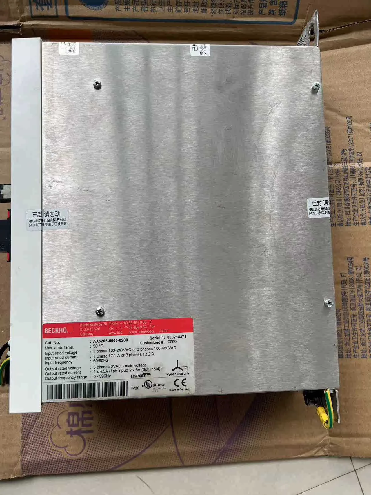 AX5206-0000-0200 Servo Drive para Beckhoff