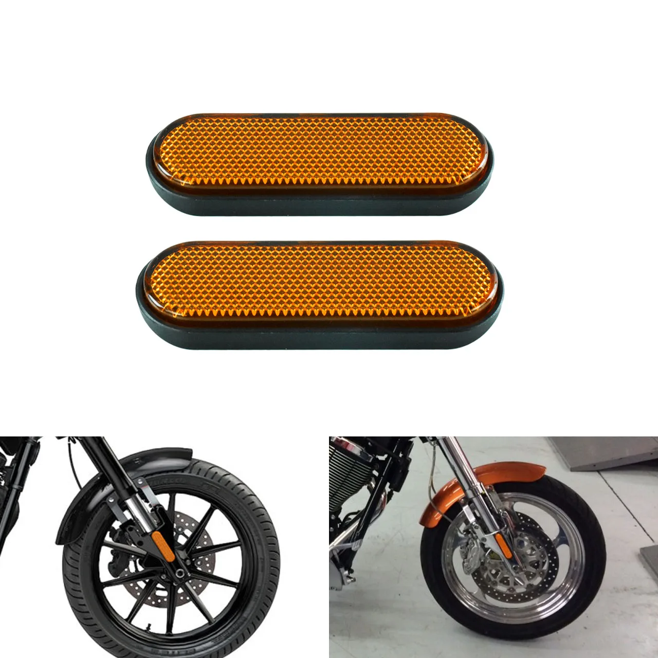 Motorcycle Red/Orange/Yellow Front Fork Reflector Sticker Lower Legs Slider Safety Warning For Victory Judge Hammer-S Hard-Ball