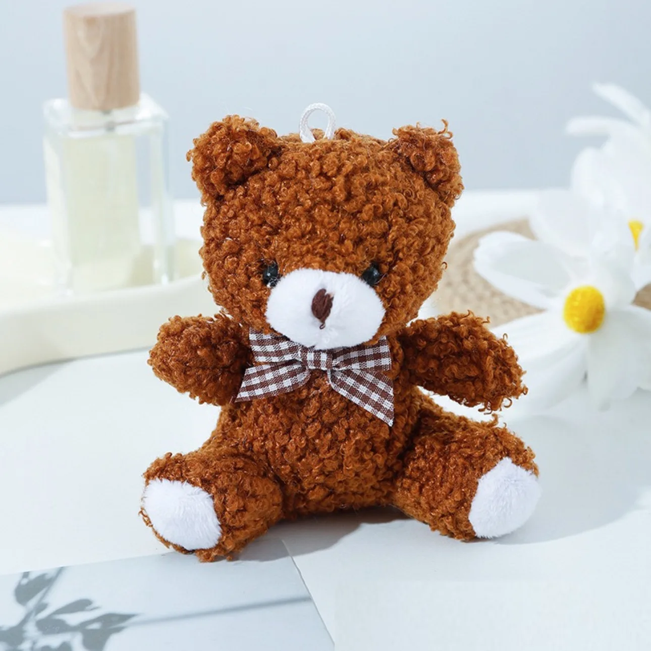 10cm Soft Teddy Bear Plush Toys Bag Keychain Car for Pendant Doll Stuffed Animals Fluffy Bear Gift Party Wedding Xmas Decoration