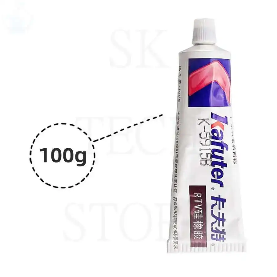 2 pezzi Kafuter K-5915B colla nera sigillante resistente al calore ad asciugatura rapida sigillante industriale colla ignifuga 100g